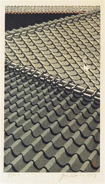 KIYOSHI SAITO Two color woodcuts.